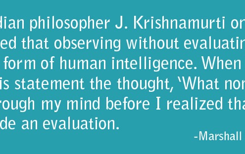 Observation Without Evaluation Quote