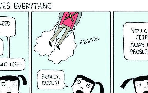 Jet Pack Solves All Cartoon